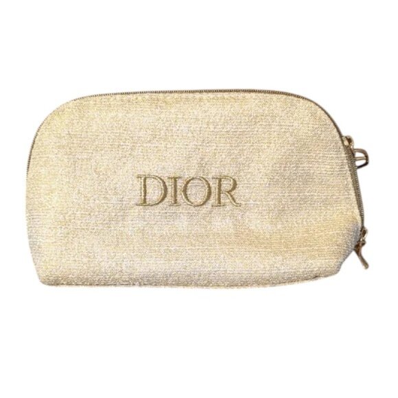 Christian Dior Gold Cosmetic Beauty Bag NIB - Picture 1 of 4